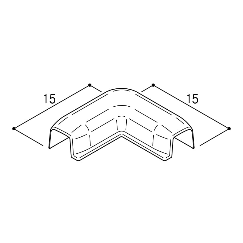 あんからプラス小口隠見切R出隅 15mm×15mm ライトグレー