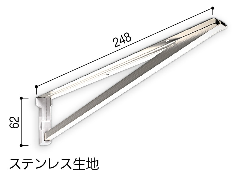 SUS棚柱用背面ブラケット