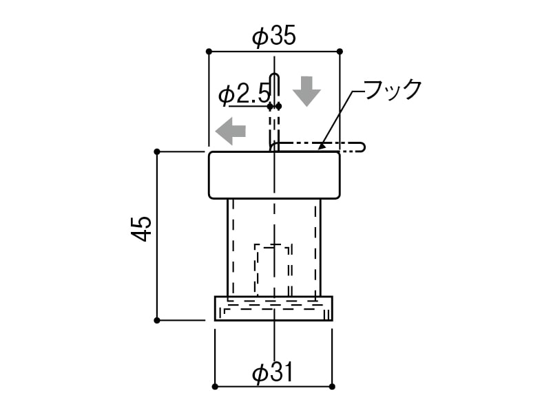 床付戸当り 木ネジタイプ