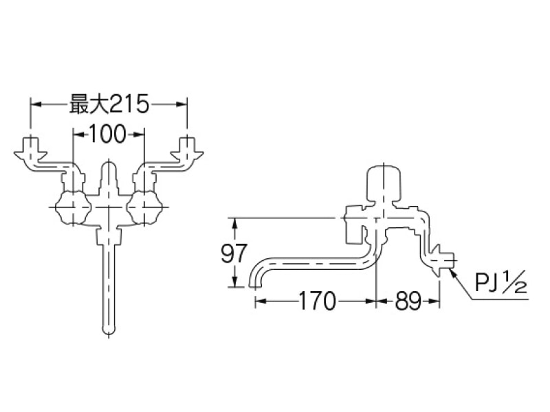 2ハンドルシャワー混合栓