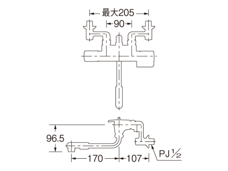 サーモスタットシャワー混合栓