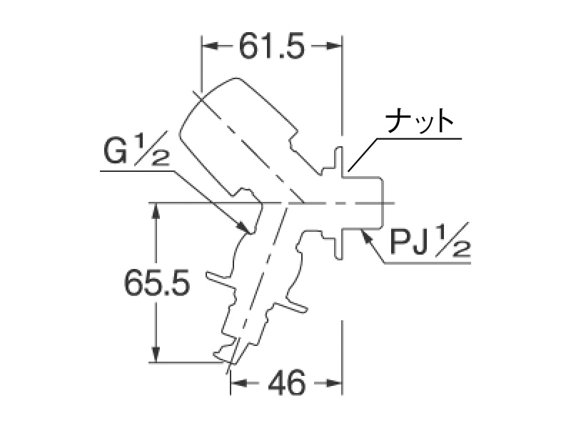 洗濯機用水栓（ストッパー付）