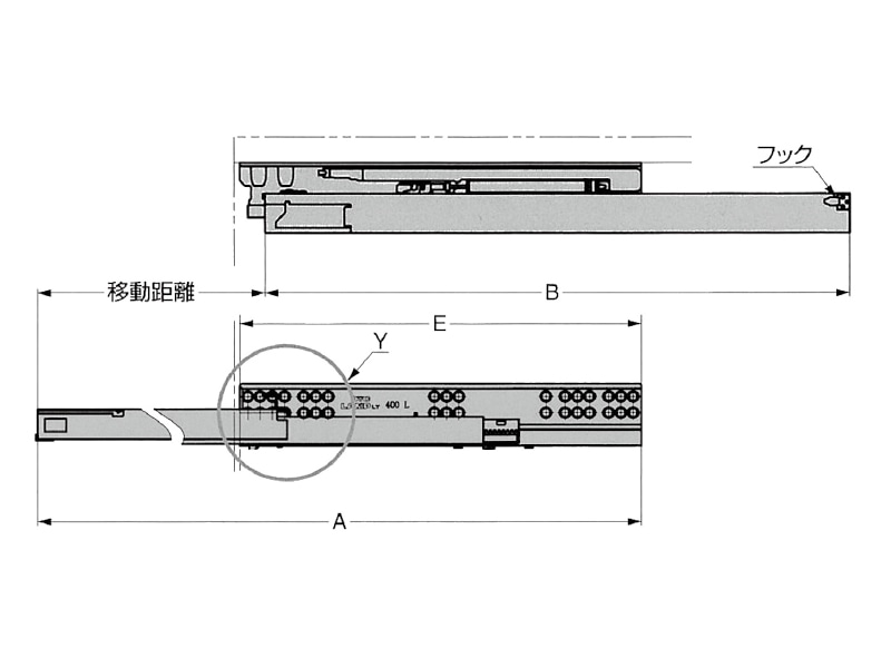 アンダーマウント型レール