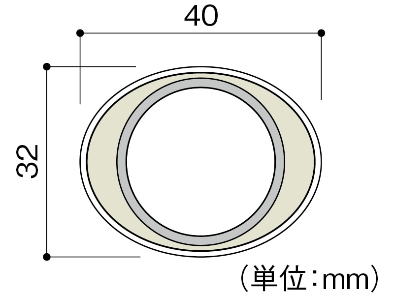 オーバル補助手すり L型