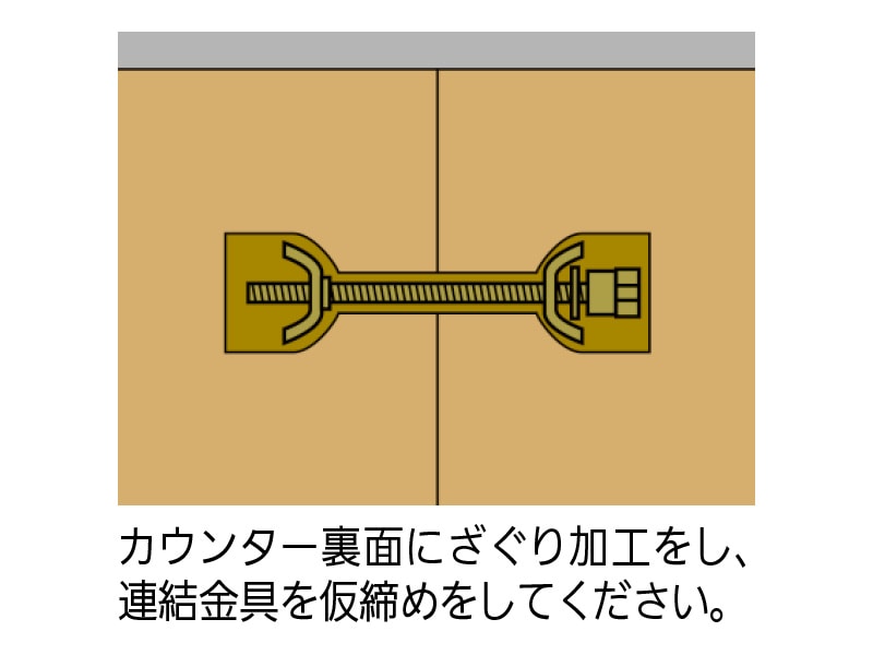 カウンター連結金具