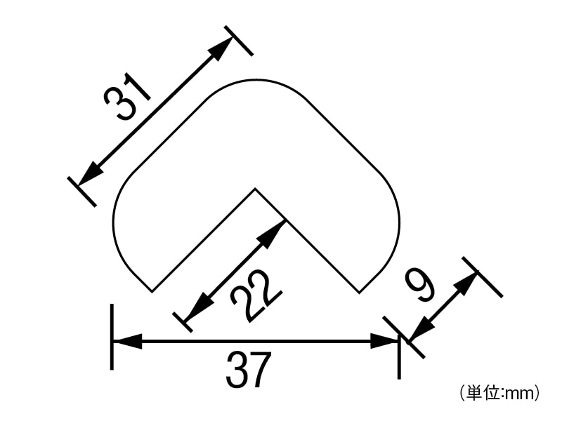 安心クッションL字90cm 小