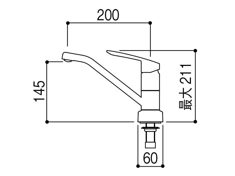 シングル台付混合栓 K-77CEＶ-13