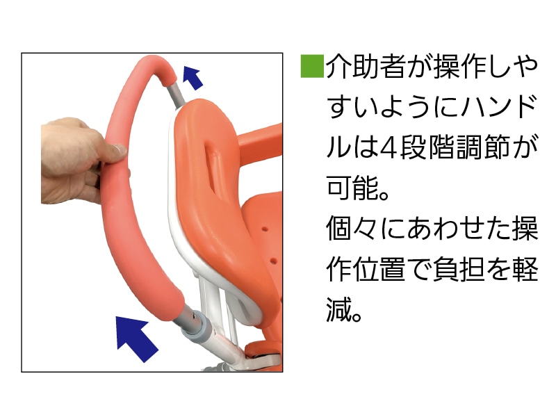 移動もできるシャワーチェア ウーゴ君