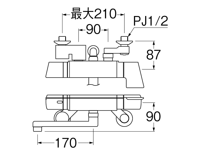 サーモシャワー混合栓（レイニー付）