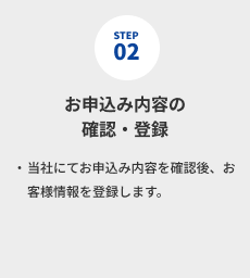 お申込み内容の確認・登録